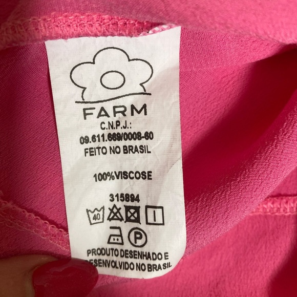 FARM Rio Boxy Chiffon Crop Top Crewneck Short Sleeves in Pink Petunia - Picture 8 of 10